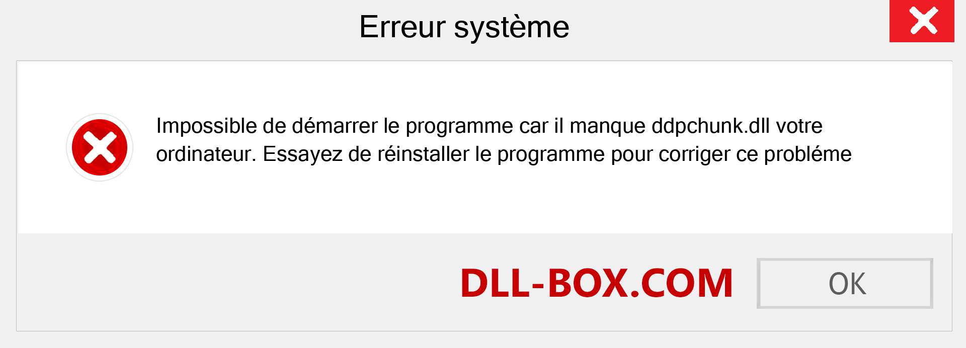 Le fichier ddpchunk.dll est manquant ?. Télécharger pour Windows 7, 8, 10 - Correction de l'erreur manquante ddpchunk dll sur Windows, photos, images